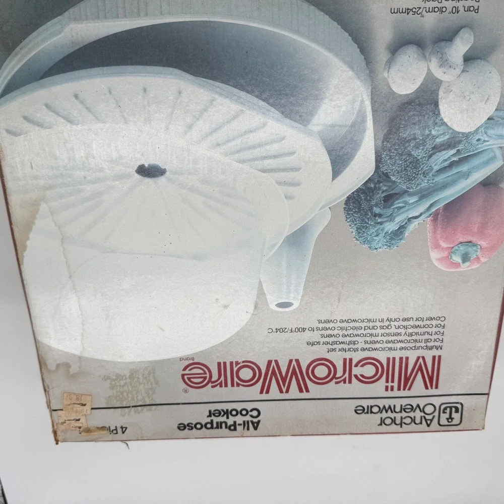 Anchor‎ Hocking MicroWare All-Purpose Cooker Vintage Microwave cake Pan no tac